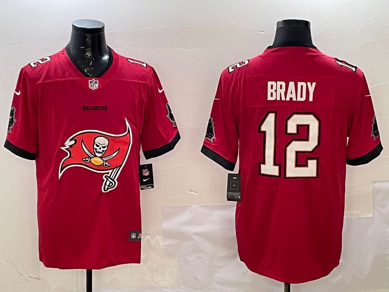 Men Tampa Bay Buccaneers #12 Brady Red Nike Team Logo 2025 NFL Jersey style 1->tampa bay buccaneers->NFL Jersey